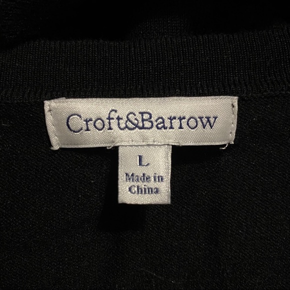 Croft & Barrow Black Striped Cardigan Sweater - Picture 4 of 5